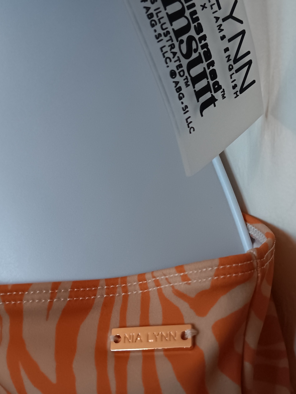 Nia Lynn Sports Illustrated Orange Zebra Cutout One-Piece Women's Size L NWT - Picture 6 of 6